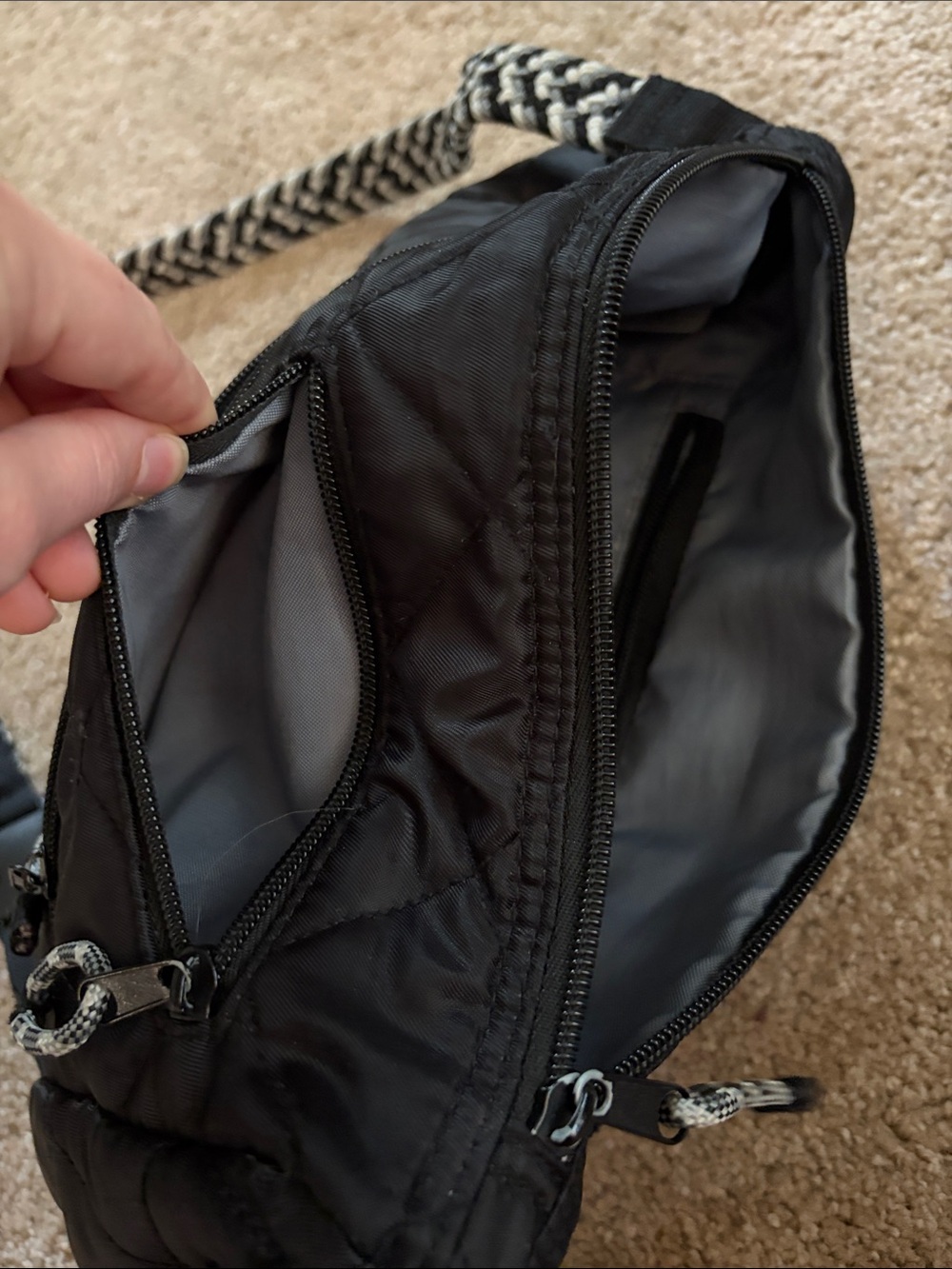 Kavu Black Quilted Crossbody with Braided Strap - Picture 6 of 6
